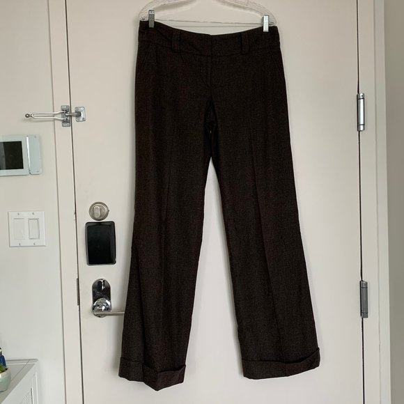 Burberry Wide Leg Wool Cuffed Pants - Picture 1 of 7